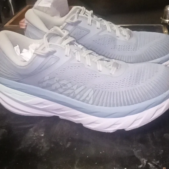 Hoka One One Bondi 7 Shoes Blue Fog Running Walking Athletic Gym Womens Size 8.5 - Picture 2 of 6